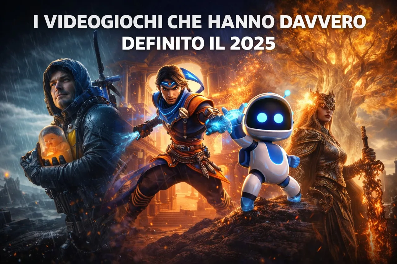 Collage di personaggi dei videogiochi con il titolo dedicato al 2025.